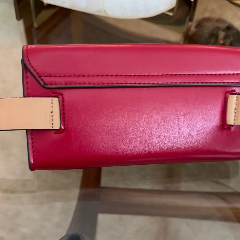 Kate Spade Cherry Red Clutch belt with Bow Accent